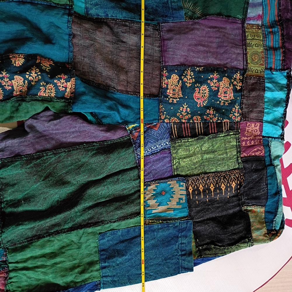 Patchwork Multicolor Boho Halter Jumpsuit in Blue… - image 13